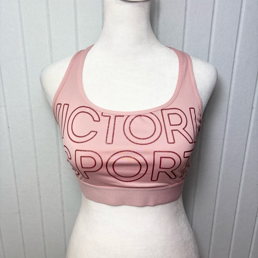 Victoria's Secret Light Pink Racerback Sports Bra with Logo